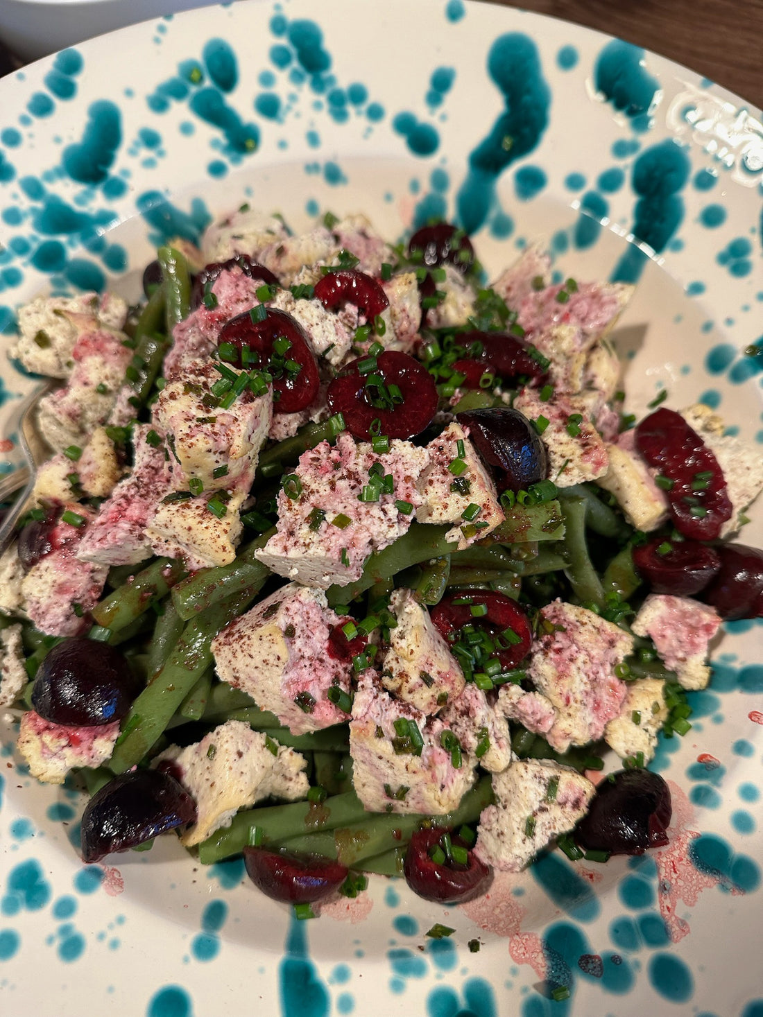 Green Bean, Tofu, Feta, & Cherry Salad