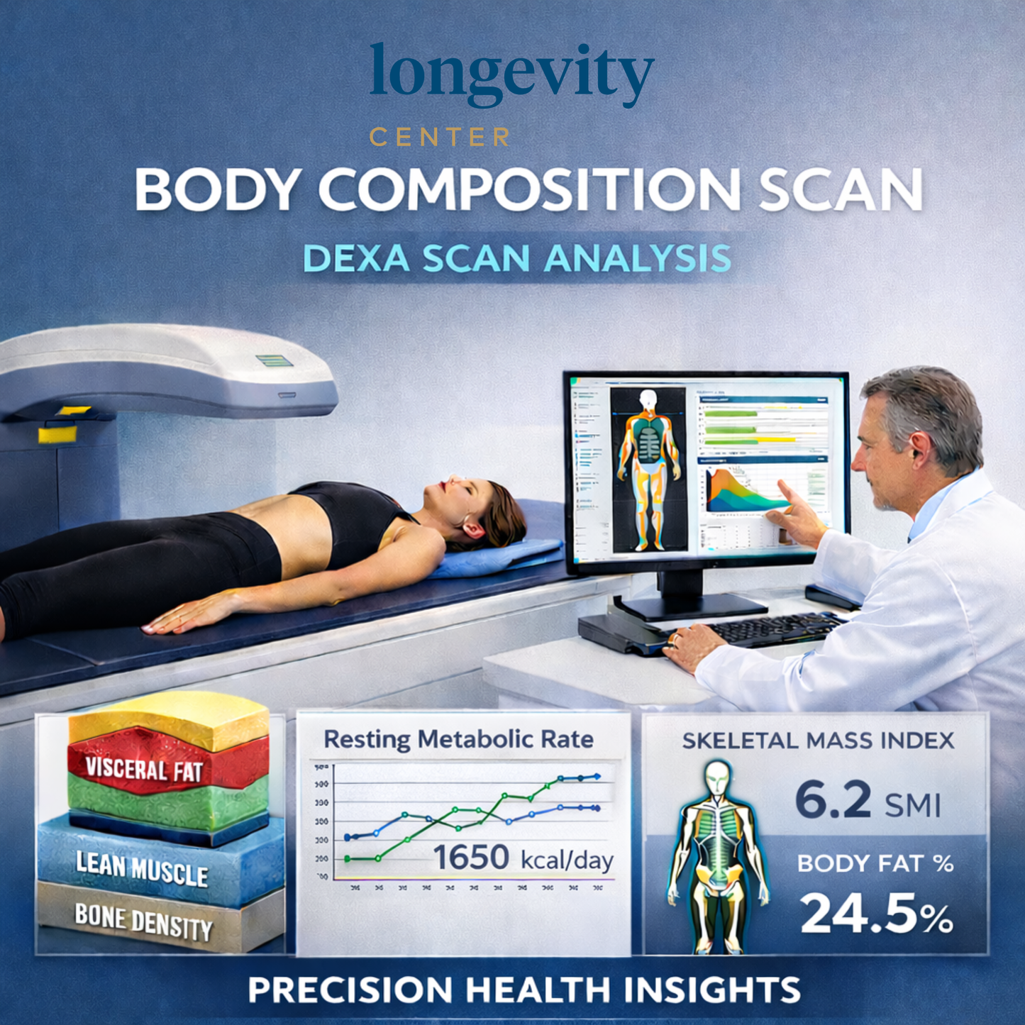Analyse de la composition corporelle (DEXA Scan)