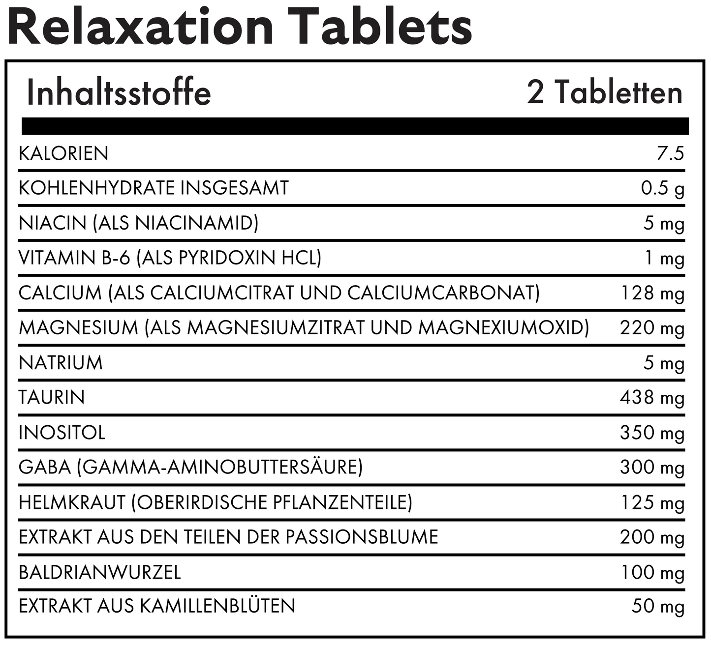 Comprimés de relaxation